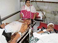 Some of the injured at GMCH in Sector 32, Chandigarh.