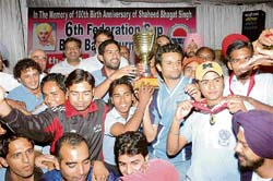 The Chandigarh team which was declared winners at the 6th Federation Cup baseball tournament in Abohar on Sunday