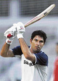 Yuvraj Singh bats during a training session in Mumbai on Friday.