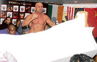 Russian wrestler Nikita throws a table on mediapersons in Ludhiana