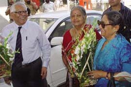 The dignitaries arrive to a warm welcome at the new printing press of  The Tribune in Bathinda