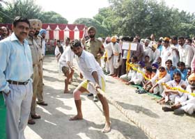 An event in progress during the Punjab Day celebrations at the Central Jail, Bathinda