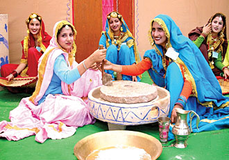 Students from different colleges of Muktsar zone displayed life in rural areas at the PU festival held at Bhag Singh Khalsa College for Women, near Abohar on Saturday.