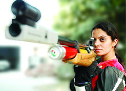 Ace shooter Avneet Sidhu in action