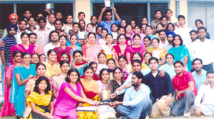Students of DAV College of Education, Abohar, that bagged the maximum prizes at the PU zonal festival.