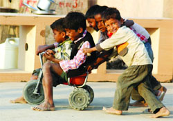 Imparting knowledge through playful techniques is the way of teaching adopted at the evening school in Bathinda