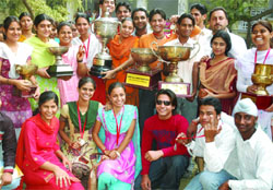 Students of Rajindra College are all smiles after coming second at the Inter-Zonal Youth Festival.