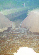 The breach in the Behman canal in Bathinda.