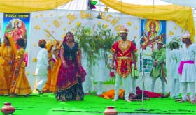 A cultural programme in progress at Mehrajpur Dhora village in Abohar
