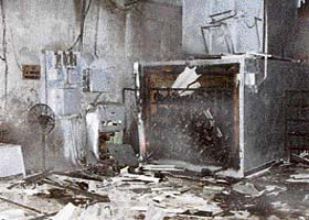 The scene of a factory in Ludhiana where a blast took place