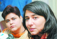 Sarah Singh during a promotional event of her documentary, �The Sky Below�, in Amritsar.