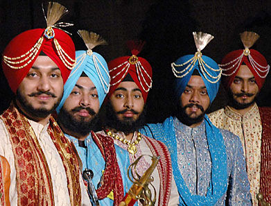 Participants during the Mr Singh International contest in Amritsar.