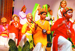 Students of St. Joseph�s Convent perform Haryanvi folk dance in Bathinda