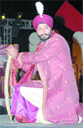 A Sikh youth poses during a pre-final round of Mr Sikh International. 