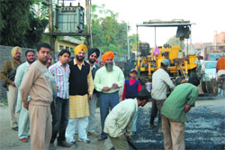 Chief Parliamentary Secretary (Revenue), Sukhpal Singh Nannu, inspecting development works in Ferozepur