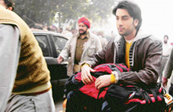 Ranbir Kapoor shoots for a film outside the Hall Gate in Amritsar