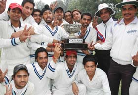 Winners of Rajindra College cricket team in Bathinda
