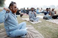 Bathinda police doing yoga. 