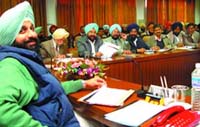 Punjab Minister for Water Supply and Sanitation, Bikram Singh Majithia, at meeting of the district planning and development board in Bathinda on Wednesday.