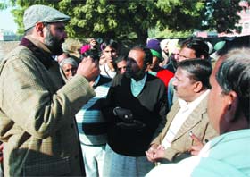SSP Naunihal Singh (left) assuring the followers of Valmiki Samaj in Bathinda
