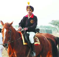 Vattan Jeet Bhullar, a student of Punjab Public School, Nabha, displayed his riding skills. 