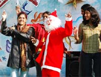 Students of Delhi Public School performing during the winter carnival in Bathinda on Sunday.
