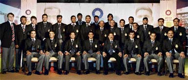 Indian cricket players pose for a group picture in Mumbai ahead of team�s departure to Australia on Monday to play four Test-match series which begins on December 26.