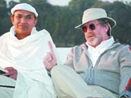 Jaswant Singh Brar (left) and Martin Itzkow in Bathinda on Tuesday.