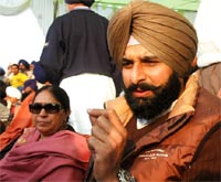 Bikram Singh Majithia, Minister for Information and Public Relations, in village Mehraj on Wednesday.