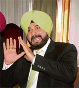 BJP MP Navjot Singh Sidhu at a press conference in Amritsar on Friday. 