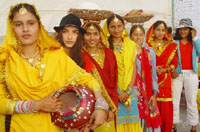 Students of Sri Guru Harkrishan Public School performing during the the annual day celebrations in Bathinda on Saturday.