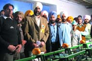 State finance minister Manpreet Badal inaugurating the waxing plant at Ghuman Kalan village in Bathinda on Thursday. 