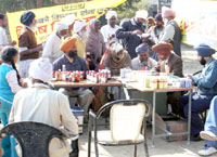 A homeopathic medical camp in progress at Mahnikhera village on Saturday.