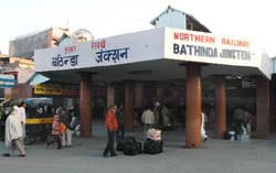 Passengers at the Bathinda railway junction on Sunday. 