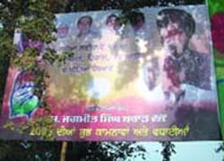 Hoardings of the former MP, Jagmeet Singh Brar. 