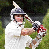 New Zealand�s Matthew Bell plays a shot on the first day of the first Test against Bangladesh on Friday. 