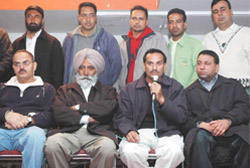 The managing commitee of the Indo-Canadian Punjabi Sports and Cultural Club announcing the Kabaddi competition