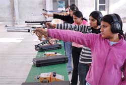 Shooters from Punjab prepare for the upcoming air weapons national meet in Badal.