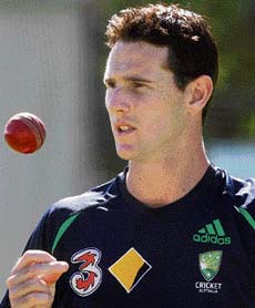 Australia fast bowler Shaun Tait tosses the ball during a training session at WACA stadium in Perth on Tuesday.