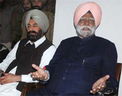 Buta Singh, chairman, NCSC, in Bathinda on Thursday