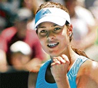 Ana Ivanovic gestures during her women�s singles match against Venus Williams at the Australian Open in Melbourne on Wednesday.