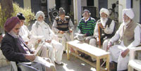 Inmates of the Shiv Shankar Birdh Ashram at Sangrur.