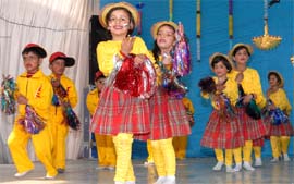 Students of the R.B.D.A.V. Senior Secondary Public School, Bathinda, performing at the annual day function of the school on Sunday. 