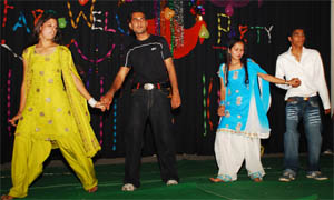 A farewell party in progress at the DAV College in Bathinda on Thursday. The event was held in honour of BA final year students who would be passing out from the college soon.