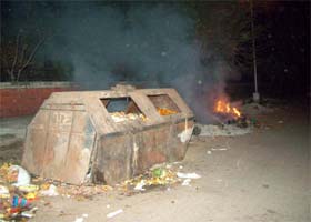 Waste being burnt right outside the district administrative complex in Jalandhar