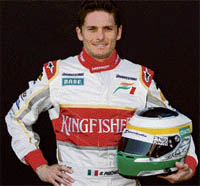 Force India driver Giancarlo Fisichella of Italy strikes a pose during the lead-up to the Australian Formula One Grand Prix in Melbourne on Thursday.