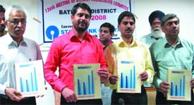 Deputy Commissioner Rahul Tewari releasing the district credit plan in Bathinda on Tuesday