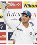Sourav Ganguly receives the Man of the Match trophy.