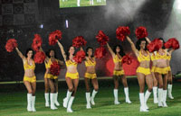 Cheerleaders perform during the inauguration of the IPL T20 Championship at Chinnaswamy stadium in Bangalore on Friday.