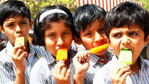 With mercury heading north, ice candy has become the best way for kids to beat the heat.